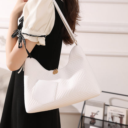 Water Ripple Embossed Sense Solid Color Crossbody Bags