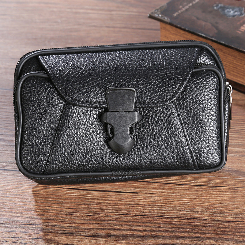 Men's Leather Fashion Cell Pannier Mobile Phone Bags