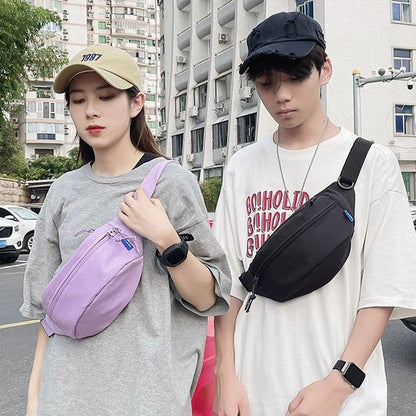 Solid Color Style Couple Daily Matching Men's Waist Packs