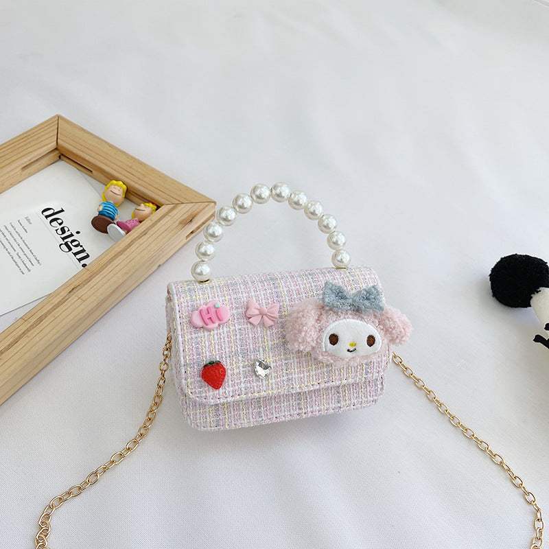 Children's Pearl Cartoon Doll Accessory Fashion Princess Children's Shoulder Bags