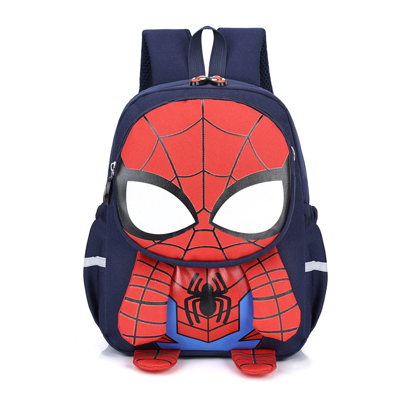 Children's Cute Super Boy Portable Burden Alleviation Kindergarten School Bags