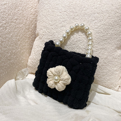 Hand-woven Cream Puff Floral Material For Bags