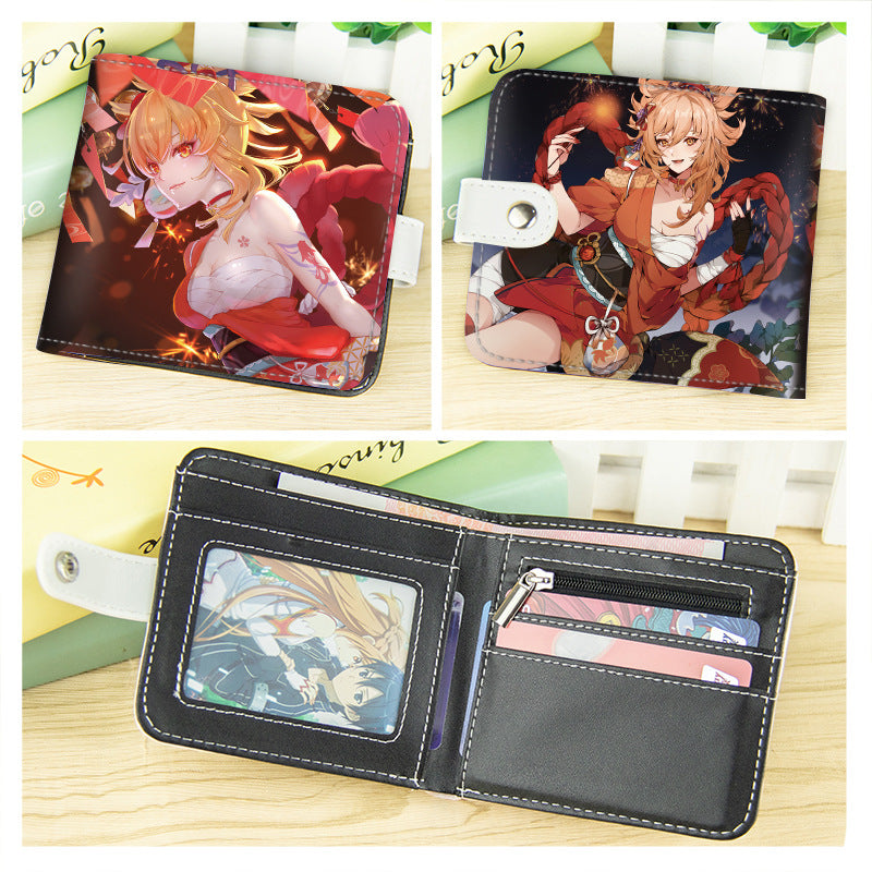 Anime Short Peripheral Two-dimensional God Walnut Men's Wallets