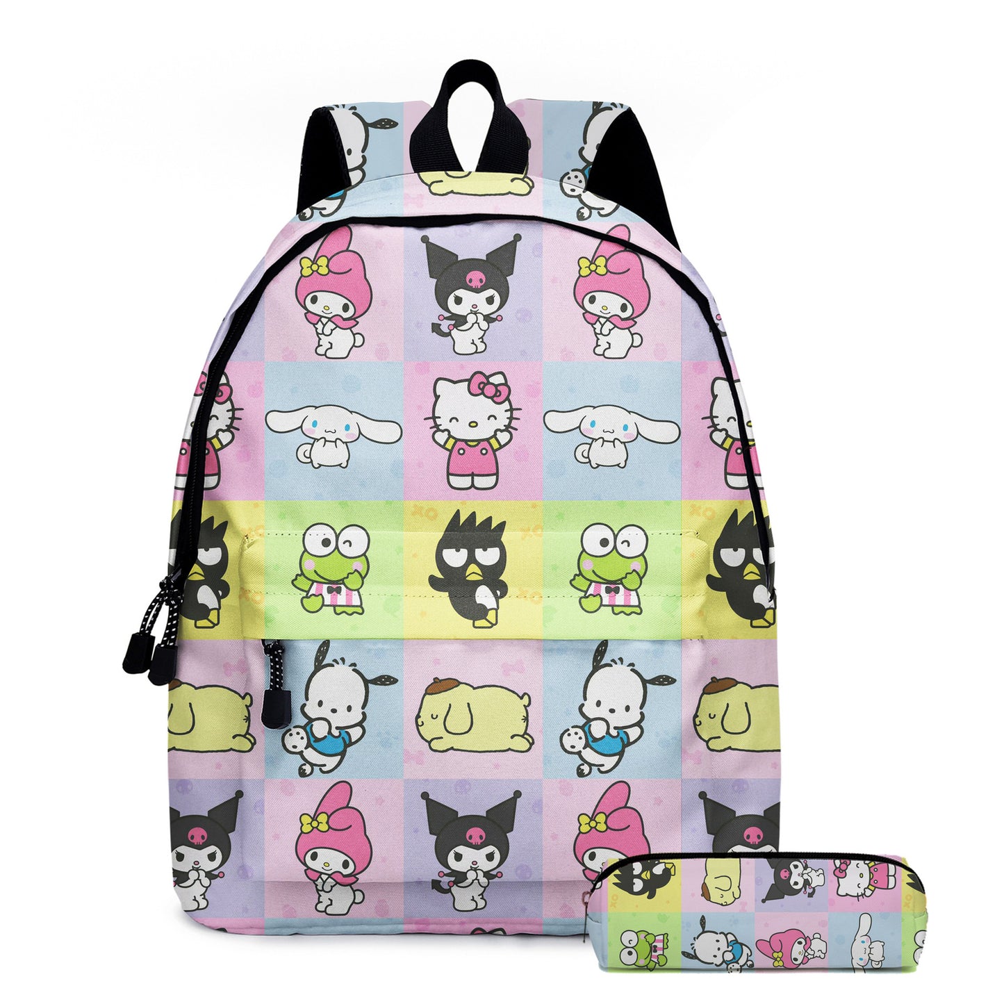 Ensemble de cartables pour élèves de l'école primaire avec motif de clown de dessin animé cool en trois pièces