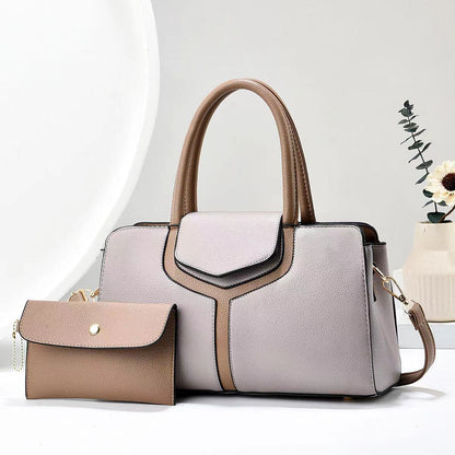 Women's Simple Stitching Western Style Large Capacity Fashion Handbags