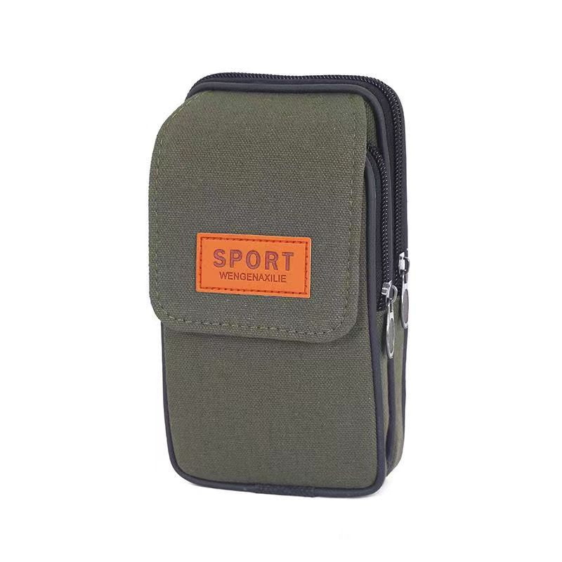 Men's Canvas Mobile Pannier Cell Mini Hanging Phone Bags