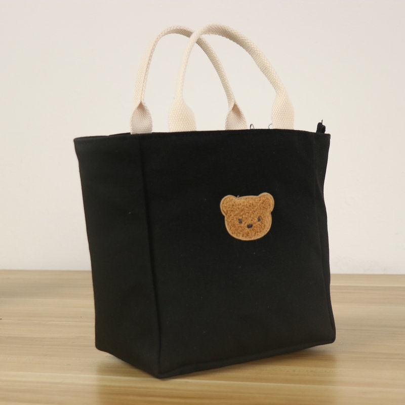 Women's Simple Little Bear Pattern Texture Solid Handbags