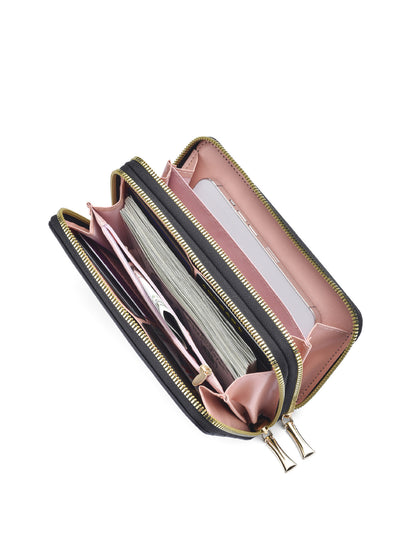 Women's Long Double Zipper Fashion Simple Mobile Ladies Wallets