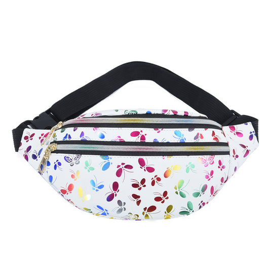 Women's Fashion Double Zipper Color Printing Summer Waist Packs