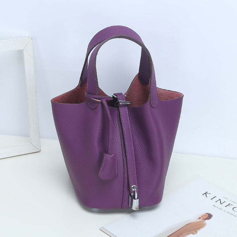 Vegetable Basket Genuine Leather Fashion First Handbags