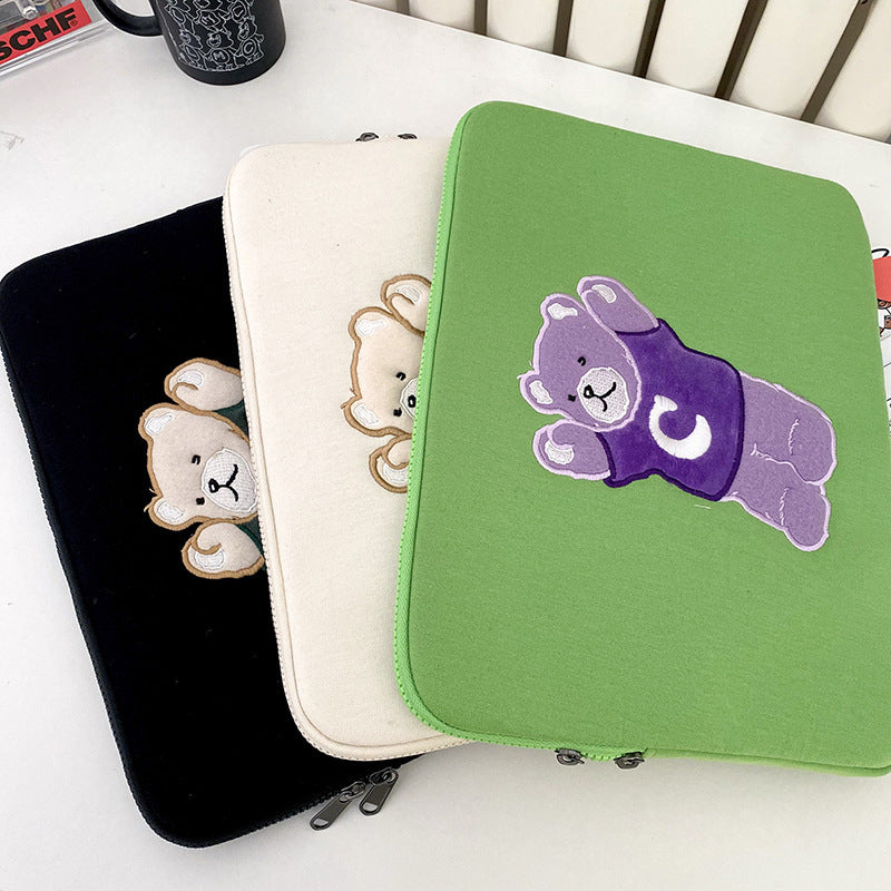 Doublure de sac pour tablette en forme d'ours mignon