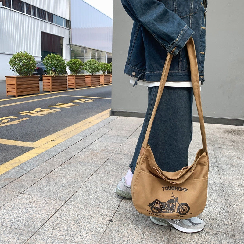 Women's Autumn High-grade Versatile Fashion Canvas Wide Bags