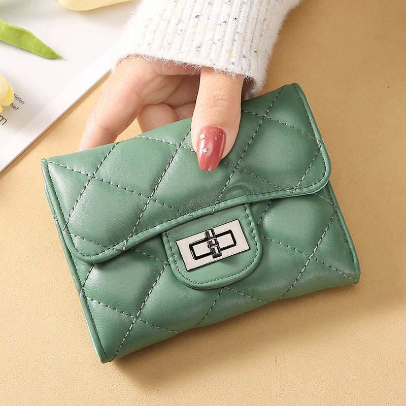 Women's Style Rhombus Short Clutch Korean Versatile Ladies Wallets