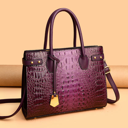 Women's Good Texture Four Crocodile Pattern Large Bags