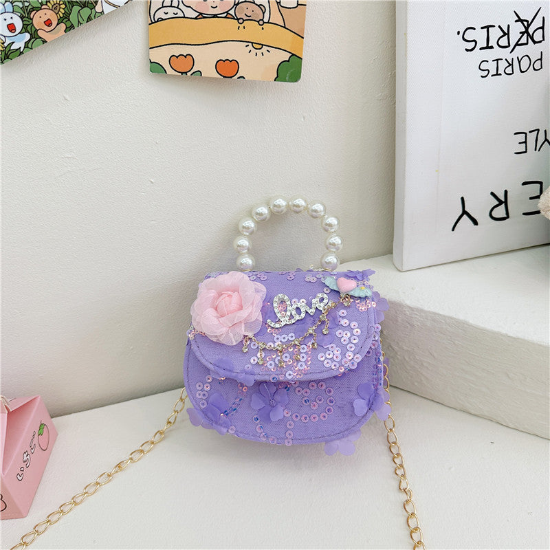 Children's Princess Elsa Cute Fashion Doll Bow Children's Shoulder Bags