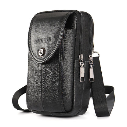 Men's Leather Pocket Multifunctional Mobile Vertical Pannier Phone Bags