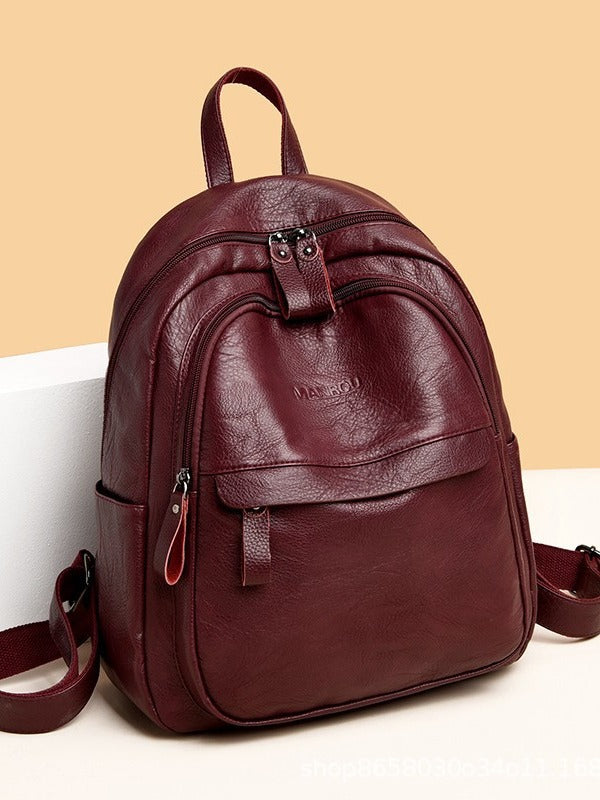 Women's Trendy Korean Style Fashion Soft Leather Backpacks