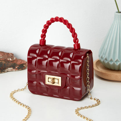 Women's Chain Fashion Plaid Gel Mini Small Handbags