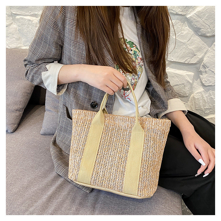 Women's Woven One Straw Large Capacity Summer Shoulder Bags