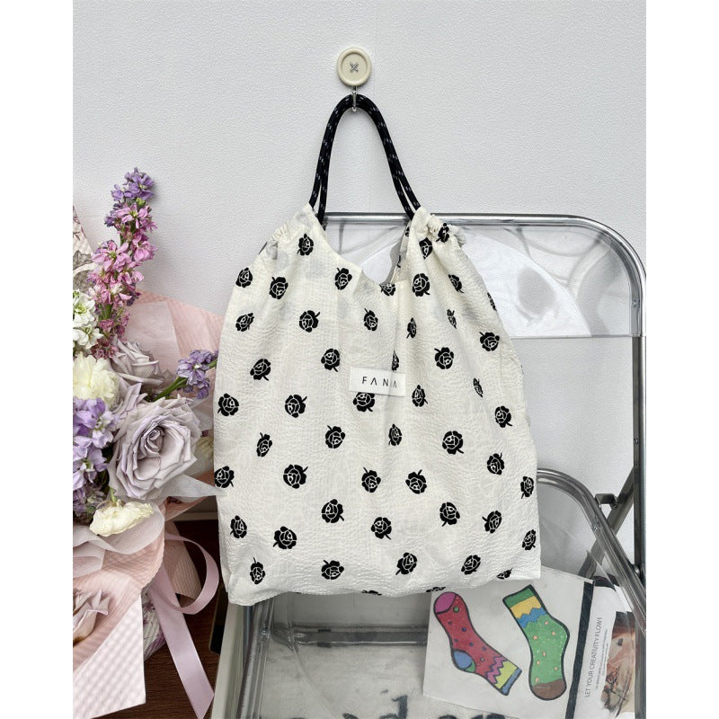 Canvas Large Capacity Totes Drawstring Wind Handbags