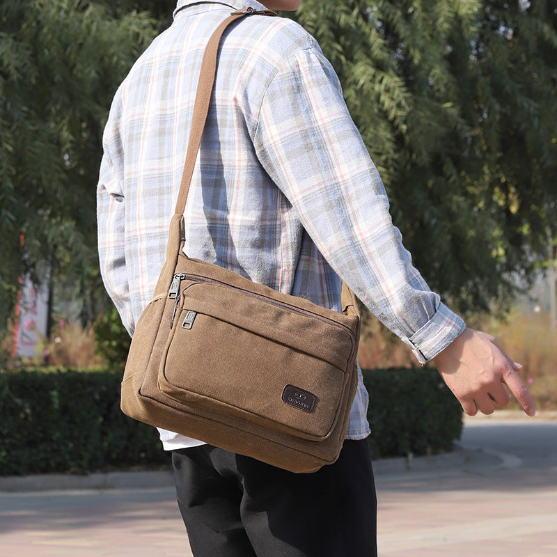 Sacs messagers multifonctionnels en toile tendance pour hommes, grande capacité