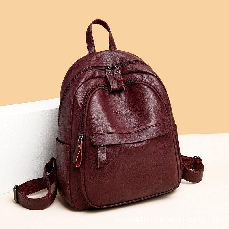 Women's Trendy Korean Style Fashion Soft Leather Backpacks