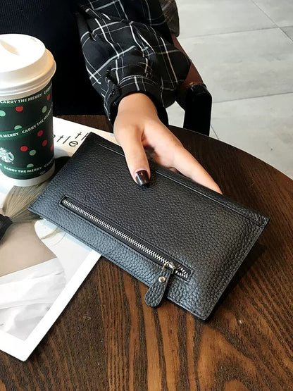 Women's Genuine Leather Long Clutch Design Exquisite Ladies Wallets