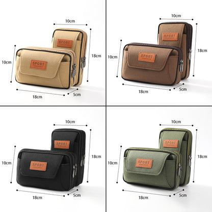 Men's Canvas Mobile Pannier Cell Mini Hanging Phone Bags