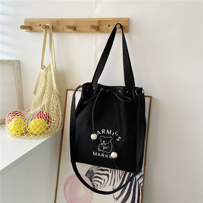 Canvas For Female Korean Style Versatile Large Capacity Shoulder Bags