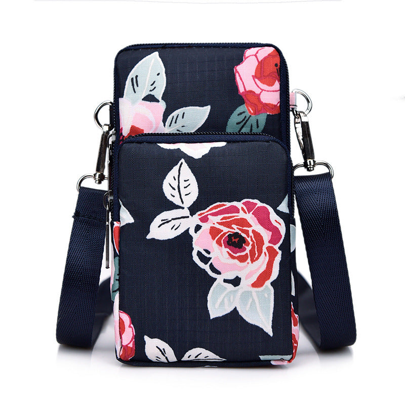 Korean Style Printed Nylon Mini Mobile Phone Bags