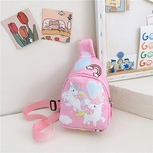 Children's Spring Cartoon Printed Oxford Cloth One Boys Children's Waist Packs