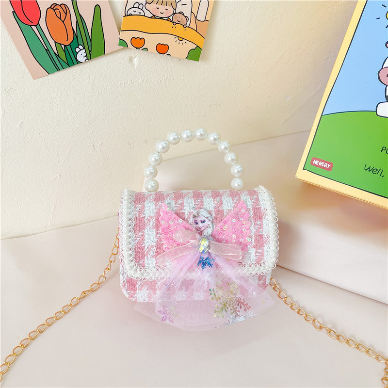 Porte-monnaie pour enfants de style classique avec motif de dessin animé et perles