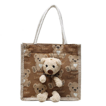 Women's Bear Trendy Cute Fashion Tide Cloth Handbags