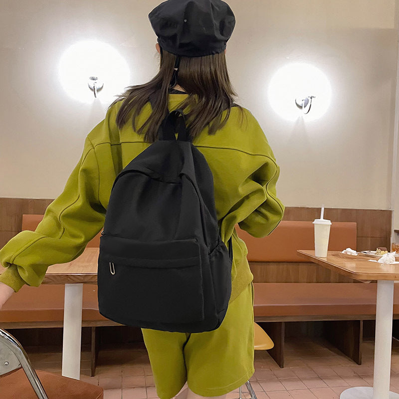 Capacity Fashionable Korean Style Solid Color Backpacks