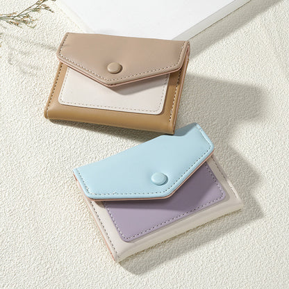 Dopamine Color Matching Korean Solid Simple Ladies Wallets