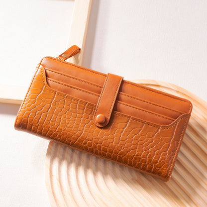 Women's Long Fashion Clutch Crocodile Pattern Zipper Hasp Creative Ladies Wallets