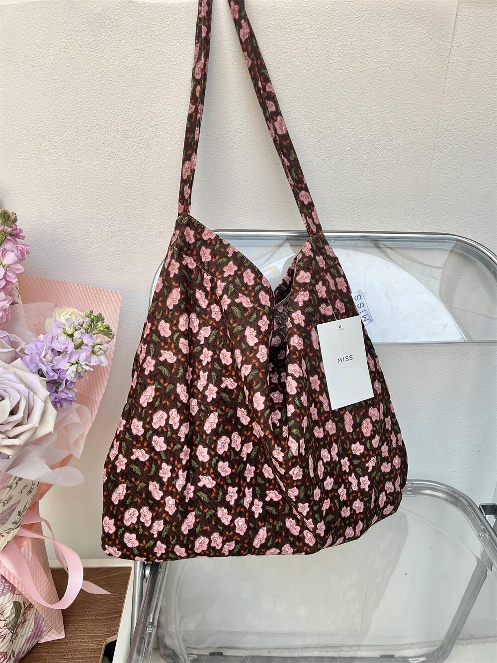 Leopard Print Floral Canvas Female White Shoulder Bags