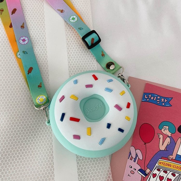 Sacs à bandoulière en silicone pour femmes et enfants, motif donut classique et mignon