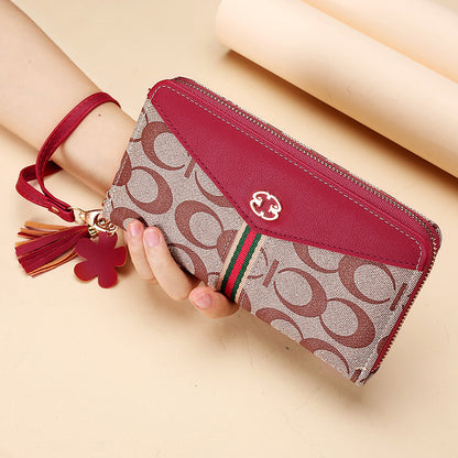 Women's Zip Clutch Long Double Layer Mobile Ladies Wallets