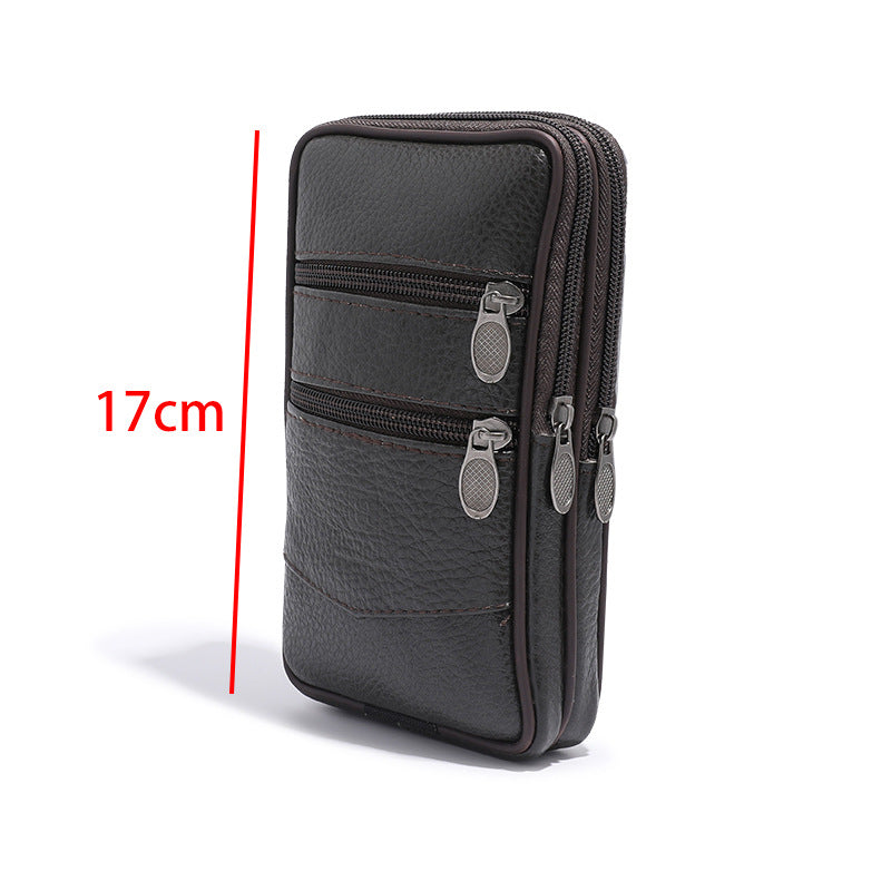 Men's Genuine Leather Hanging Construction Site Work Phone Bags