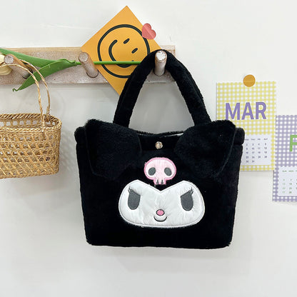 Children's Cute Cartoon Furry Portable Large Capacity Children's Shoulder Bags