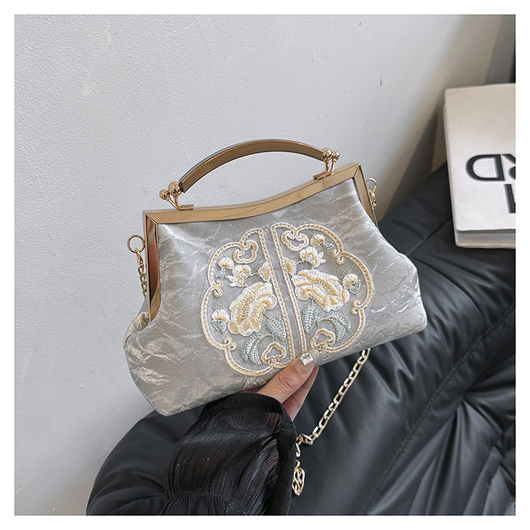 Women's Trendy Chinese Style Embroidery Summer Chain Crossbody Bags