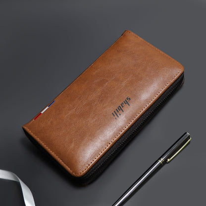 Men's Long Retro Mobile Oil Wax Leather Men's Wallets