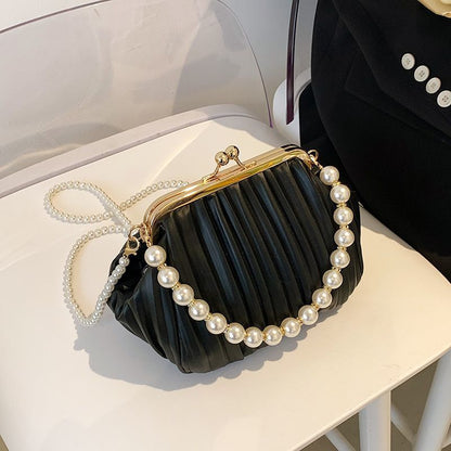 Women's Summer Pearl Fashion Chain Clip Cross Crossbody Bags