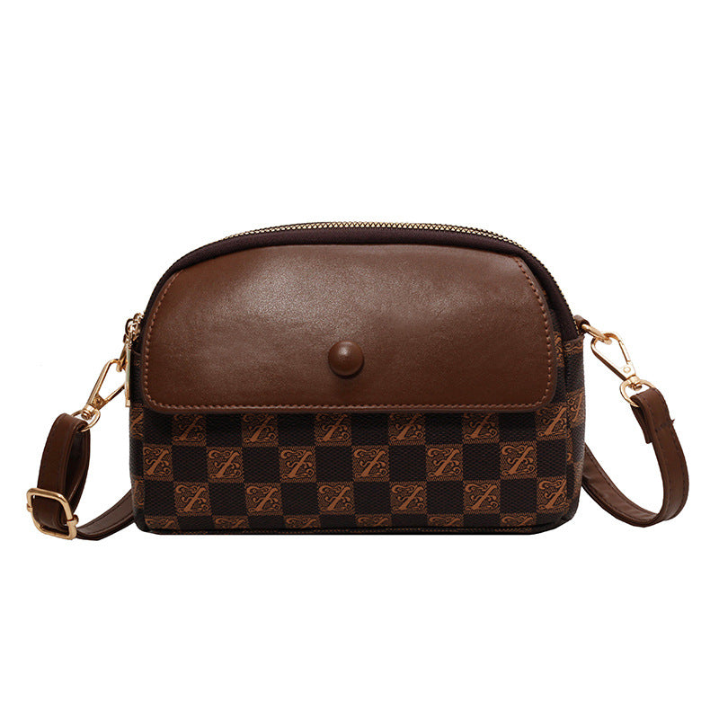 Women's Korean Fashionable Exquisite Presbyopic Plaid Crossbody Bags