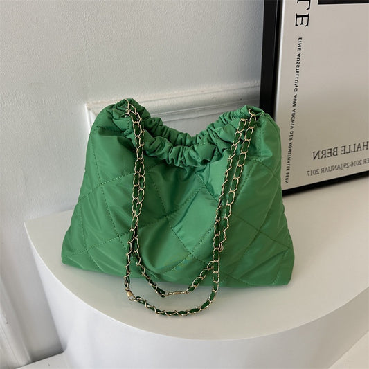 Women's Simple Large Capacity Chain Tote Winter Shoulder Bags