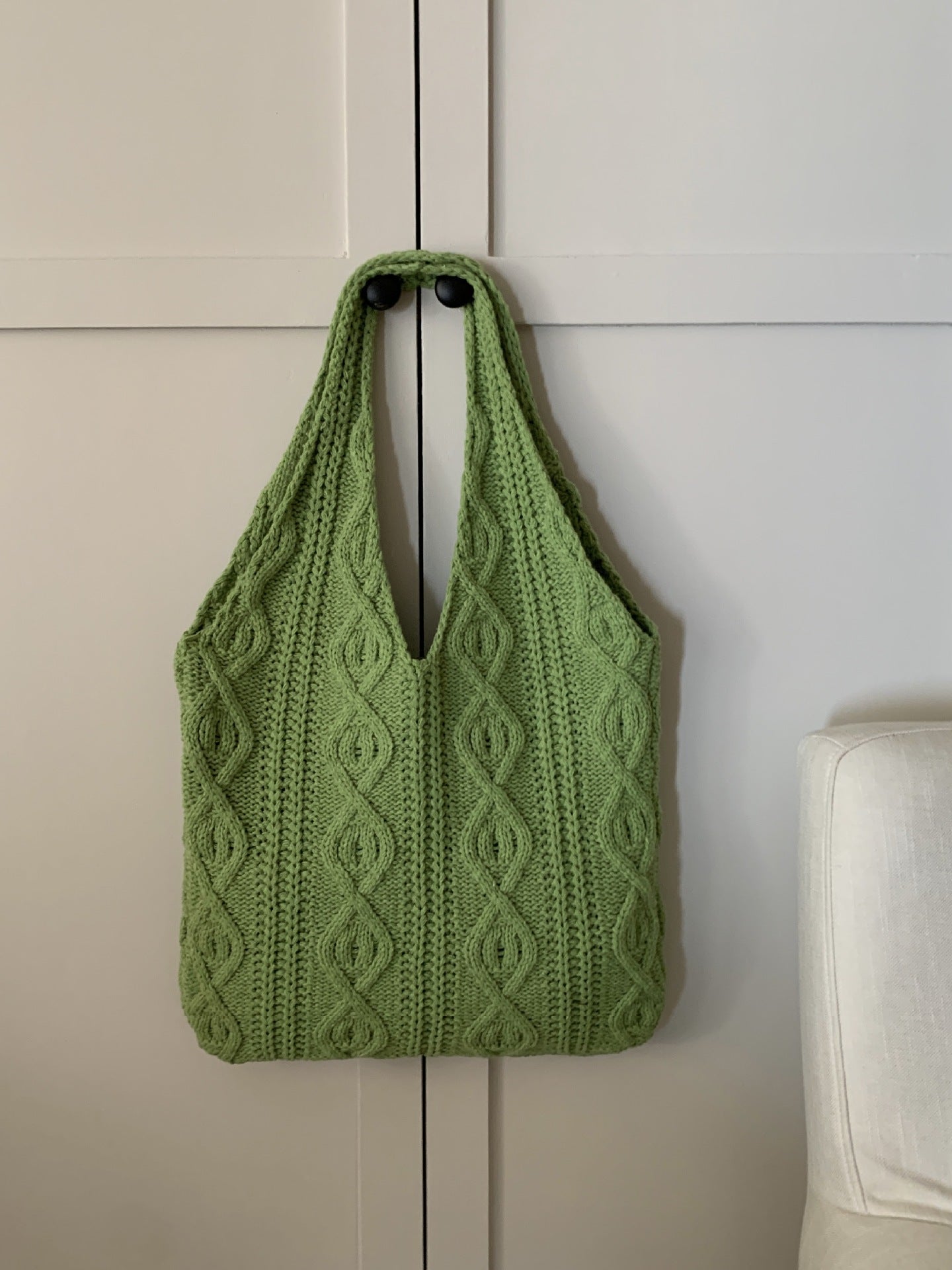 Women's Retro Knitted Handmade Wool Woven Tote Shoulder Bags