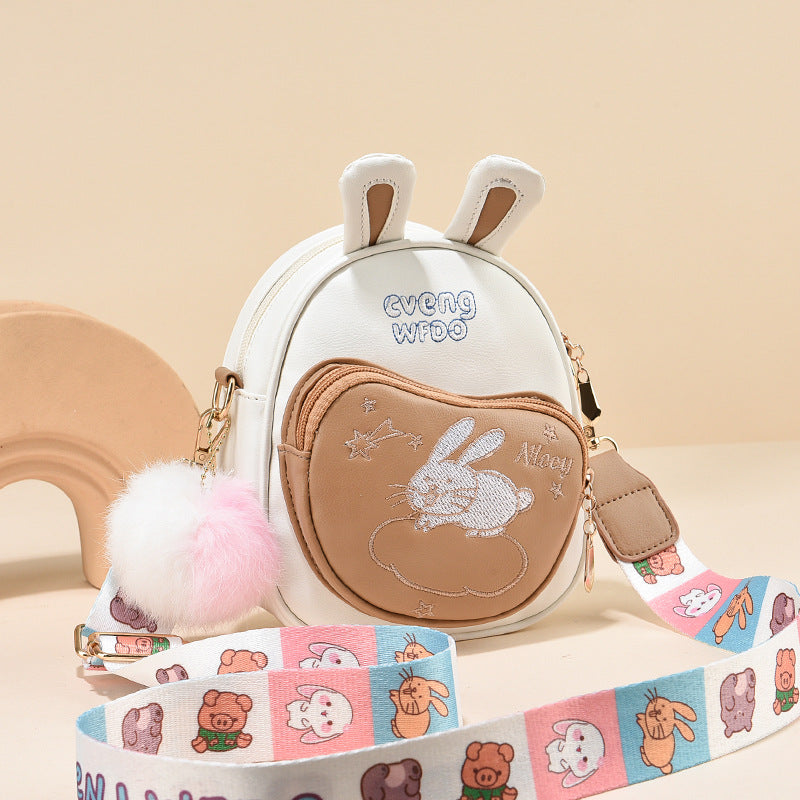 Children's Western Style Cute Rabbit Pattern Children's Shoulder Bags