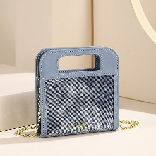 Women's Shopping Mall High-grade Chain Folding Short Ladies Wallets