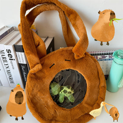 Poupée en peluche Capybara mignonne, jouet de personnalité, sacs à bandoulière pour enfants